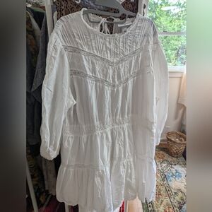 Loveshack Fancy for Target Talulah Pintuck Yoke Dress in White Cotton